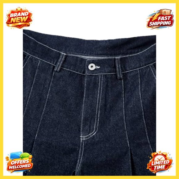 Vintage Washed Denim Barrel Jeans Baggy Wide Leg High Waisted Streetwear - Picture 4 of 4